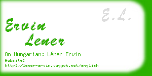 ervin lener business card